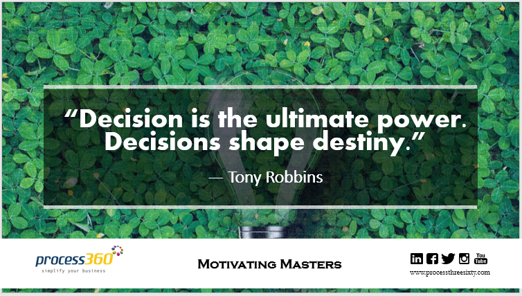 _process360's tweet image. “Decision is the ultimate power. Decisions shape destiny.” — Tony Robbins

#process360 #MotivatingMasters #DecisionMaking
