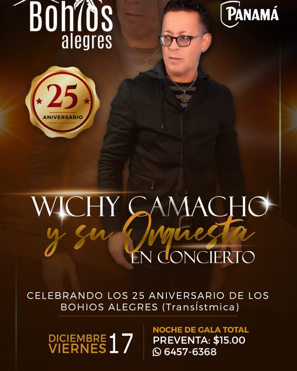Este viernes <a href="/camacho_wichy/">Wichy Camacho</a> en vivo con toda su salsa en Los Bohios Alegres....🎺😁🎼🎤