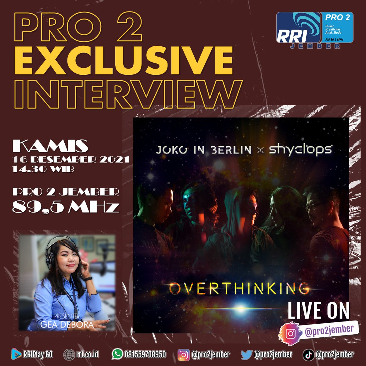 akan ada <a href="/jokoinberlin/">Joko in Berlin</a> yang bakal temani kamu di pro 2 exclusive interview nih sahabat kreatif! 🥰

yuk stay tune di jam 2.30 siang sesaat lagi 😁