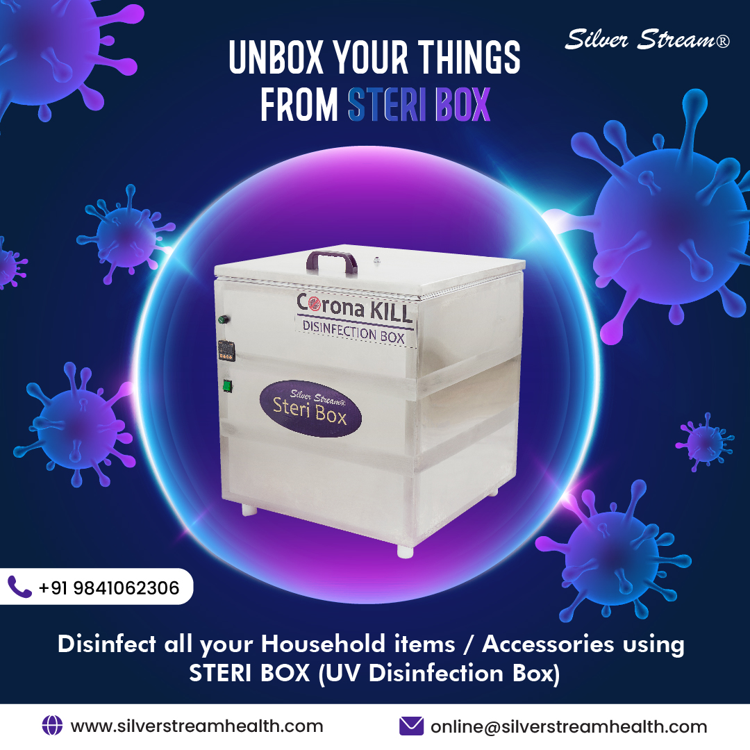ccwilgroup's tweet photo. Is your household items/accessories virus-free? Absolutely YES, if you have #STERIBOX - #UVdisinfectionbox!  Protect yourself from this #pandemic.
Purchase online at https://t.co/KTY7pEtcRj or ring us at 9841062306
#covidhelp #COVID19 #pandemic #silverstreamhealth #OmicronVariant https://t.co/oBzbXn8LGO