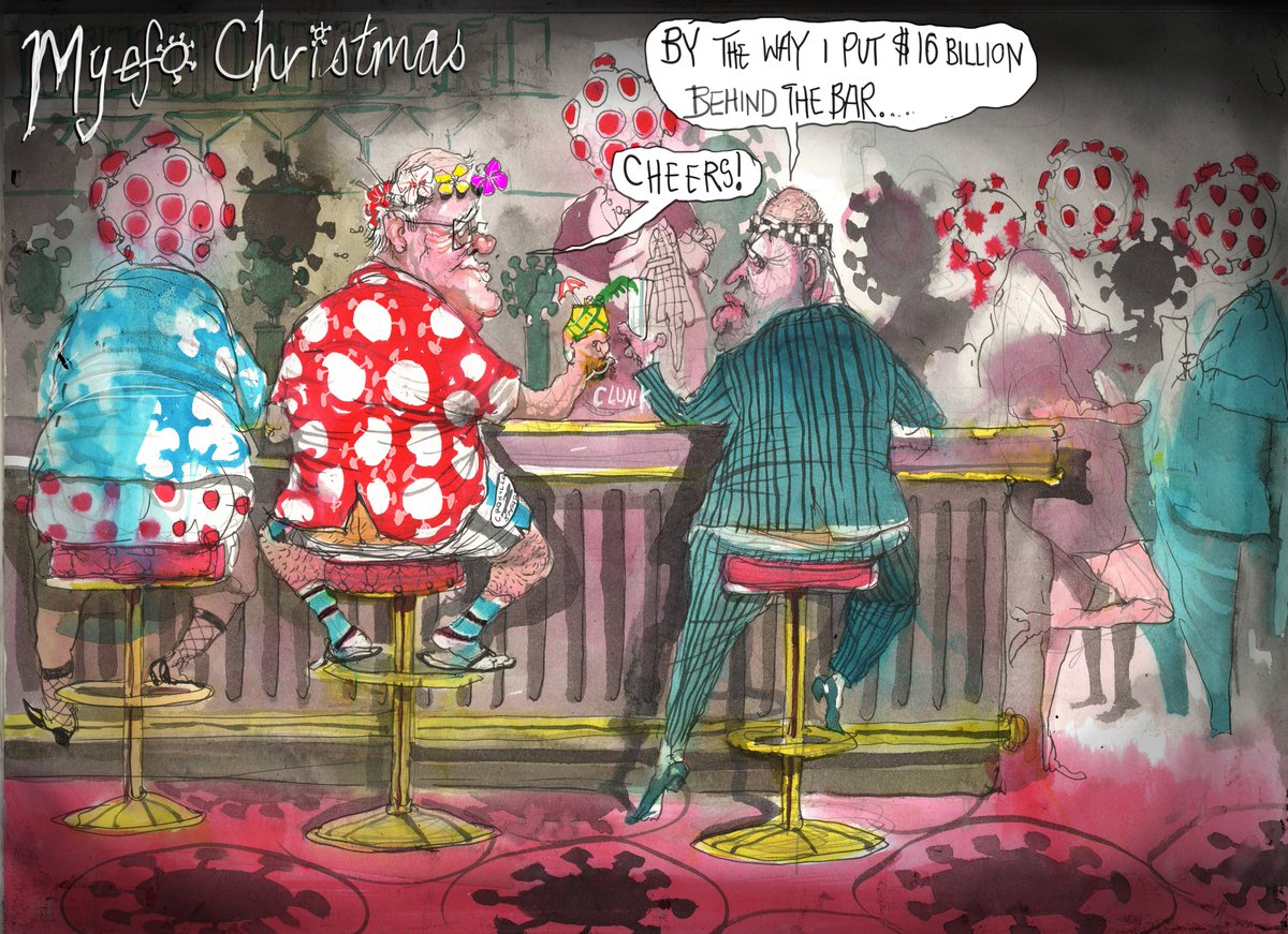 Oz PM sQomo and minions decorating their Coronamas tree with pretty baubles
