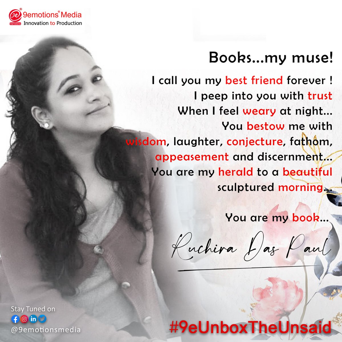 #9eUnboxTheUnsaid #Q19 with RUCHIRA DAS PAUL
. 
. 
. 
. 
. 
<a href="/9emotionsmedia/">9emotions® Media</a>
.
#writeups #words #thoughts #books #writings #sayings #9emotionsmedia #unboxtheunsaid #wordsmatter #writer  #creativewriter #artist #artistlife #artistic #artistcommunity #collaboration