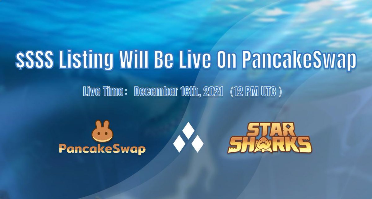 🏁 StarSharks: Race is available Now | 🏎️ (@starsharks_sss) on Twitter photo 🎇It’s time for sharks to celebrate our $SSS soon to be listing on <a href="/PancakeSwap/">PancakeSwap</a>. Revelry starts and 10 #Luckydraw winners will each get 1 NFT.🦈
1️⃣Follow, Like, Retweet, Tag 3 friends
2️⃣Fill in the form: forms.gle/8SPLCXff5QAzTh…
3️⃣Deadline: Dec 19th 2021, At 11 AM UTC 🎇It’s time for sharks to celebrate our $SSS soon to be listing on <a href="/PancakeSwap/">PancakeSwap</a>. Revelry starts and 10 #Luckydraw winners will each get 1 NFT.🦈
1️⃣Follow, Like, Retweet, Tag 3 friends
2️⃣Fill in the form: forms.gle/8SPLCXff5QAzTh…
3️⃣Deadline: Dec 19th 2021, At 11 AM UTC