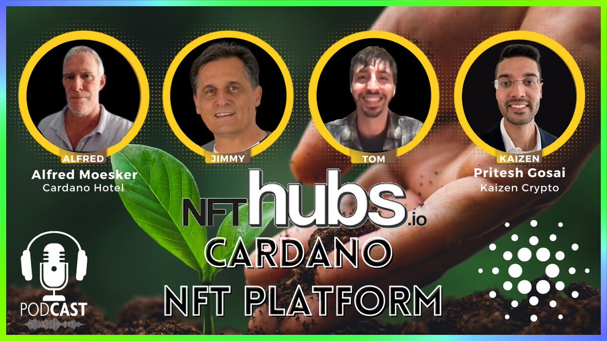Cardano #NFT Launchpad - NFTHubs @cNFThubs
Creating Opportunity For Artists Worldwide

Be sure to visit -> nfthubs.io

Thank you <a href="/jimmypons/">🌱 Jimmy Pons</a>, <a href="/bigezdaddy2017/">Alfred Moesker</a>, <a href="/Timonies/">Tom in ₳daWeTrust</a> for speaking to us more about NFT Hubs🌱

youtu.be/Y7veNyRG5yQ

#Cardano #CardanoCommunity #CNFT
