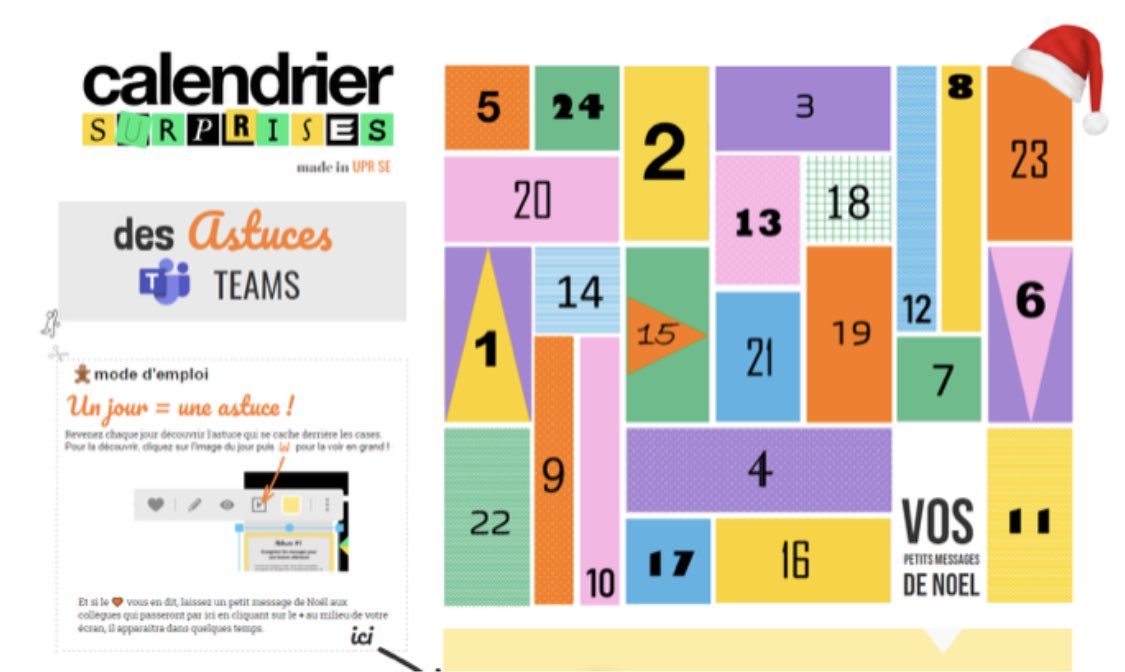 Comme Décembre est le mois des 𝙘𝙖𝙡𝙚𝙣𝙙𝙧𝙞𝙚𝙧𝙨 𝙨𝙪𝙧𝙥𝙧𝙞𝙨𝙚𝙨 🎁 nous avons préparé pour nos équipes Orange un calendrier Spécial Astuces 𝗧𝗲𝗮𝗺𝘀 ! Un bon moyen d’apprendre de manière ludique et d’accompagner les nouveaux usages 🌱 Merci <a href="/KlaxoonFR/">Klaxoon, a Wrike company</a> pour ce Template