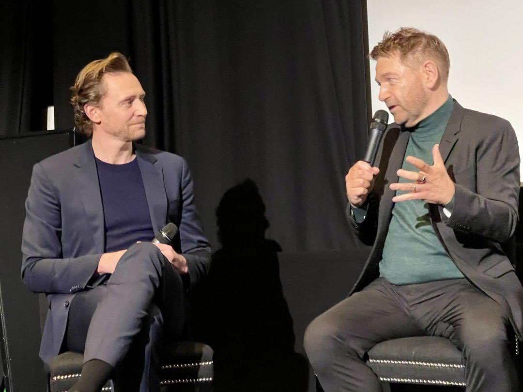 Kenneth Branagh and Tom Hiddleston at a BAFTA screening of Belfast, image size:1080x810