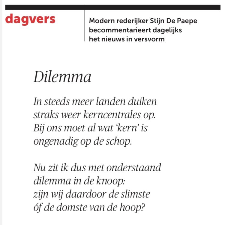 StijnDePaepe's tweet photo. Elke vorm van kernreactie weren,
is dat niet wat overreageren?
💥
#kerncentrales @demorgen: https://t.co/i3F10pn55k
