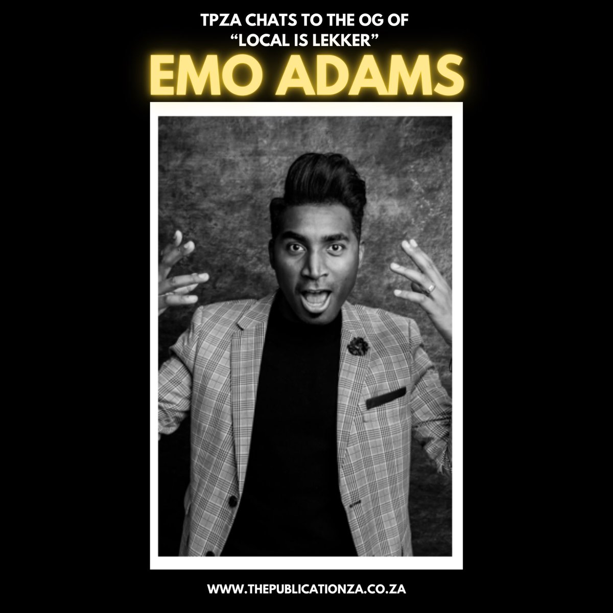 PublicationZA's tweet photo. The Publication ZA chats to the OG of Local Is Lekker @emoadams .

Get into this read by clicking the link - https://t.co/gLds1GRSpk https://t.co/11bRW2WNbm