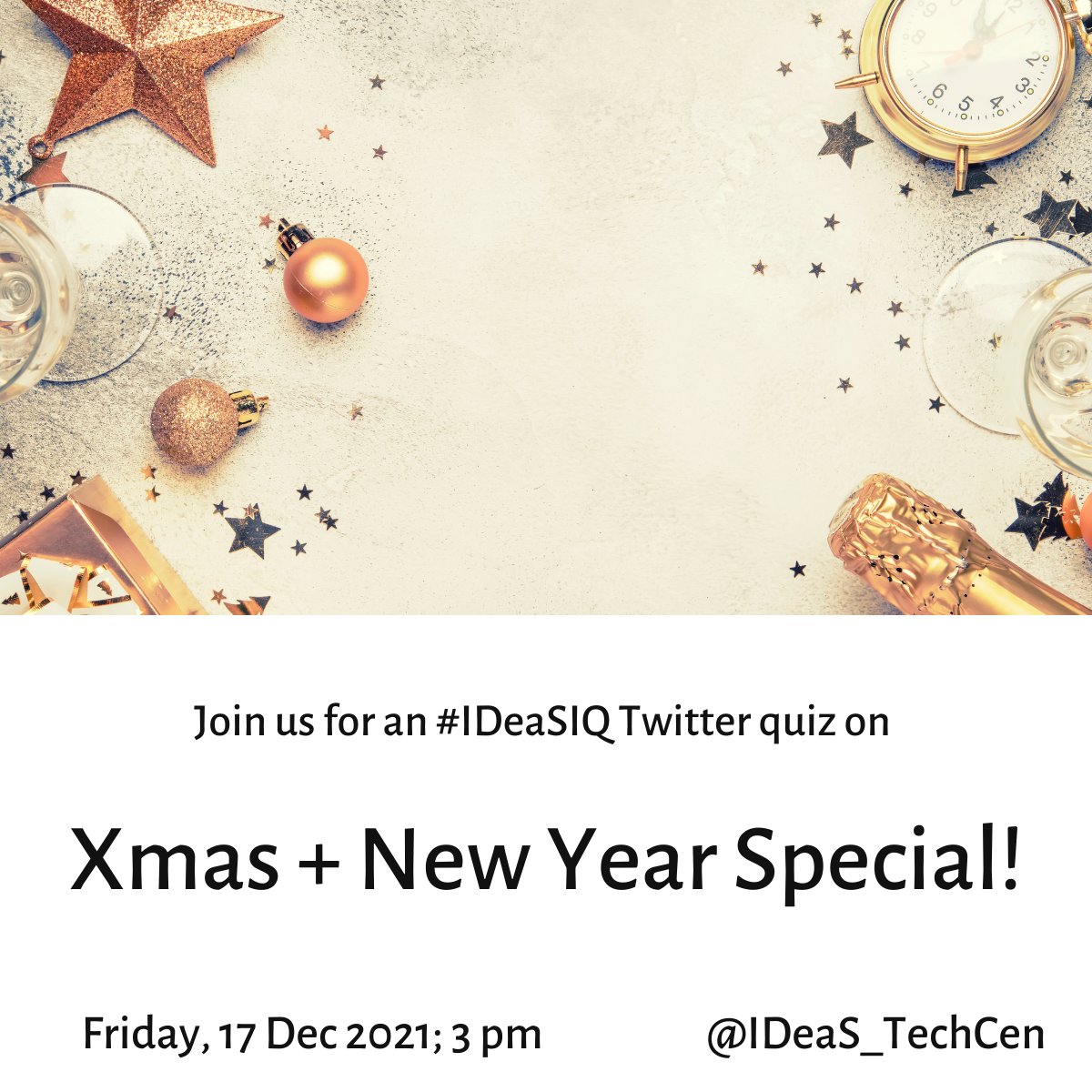 IDeaS_TechCen's tweet photo. Just 24 hours to go for the last #IDeaSIQ quiz of the year. Join us at 3 PM tomorrow! https://t.co/33gYJZDQZs