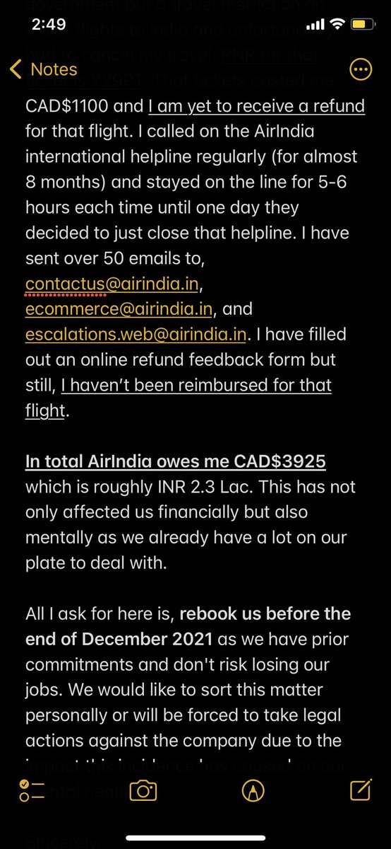 SimranThakkar12's tweet photo. @airindiain ATTENTION TO ANYONE BOOKING THEIR FLIGHT WITH @airindiain : I urge you to read my complaint against AirIndia in this tweet so you are well aware of the company you will be dealing with is a complete scam. @airindiain @kiwicom247 @AirCanada WE NEED OUR MONEY https://t.co/l9DlN4XpUm