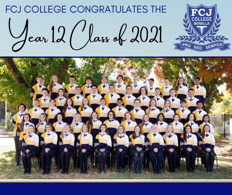 FCJCollege's tweet photo. Congratulations to the @FCJCollege Year 12 Class of 2021, we are so proud of your achievements! https://t.co/ZlVczIYmxZ