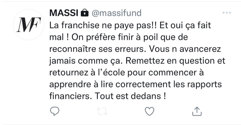 Patrick_trader_'s tweet photo. Tiens #Massifund, en parlant de "retourner à l'école"...un chiffre entre parenthèses est un chiffre négatif. #SavoirLireRapportsFinanciers🤡🤡🤡 https://t.co/ddybfY5A77