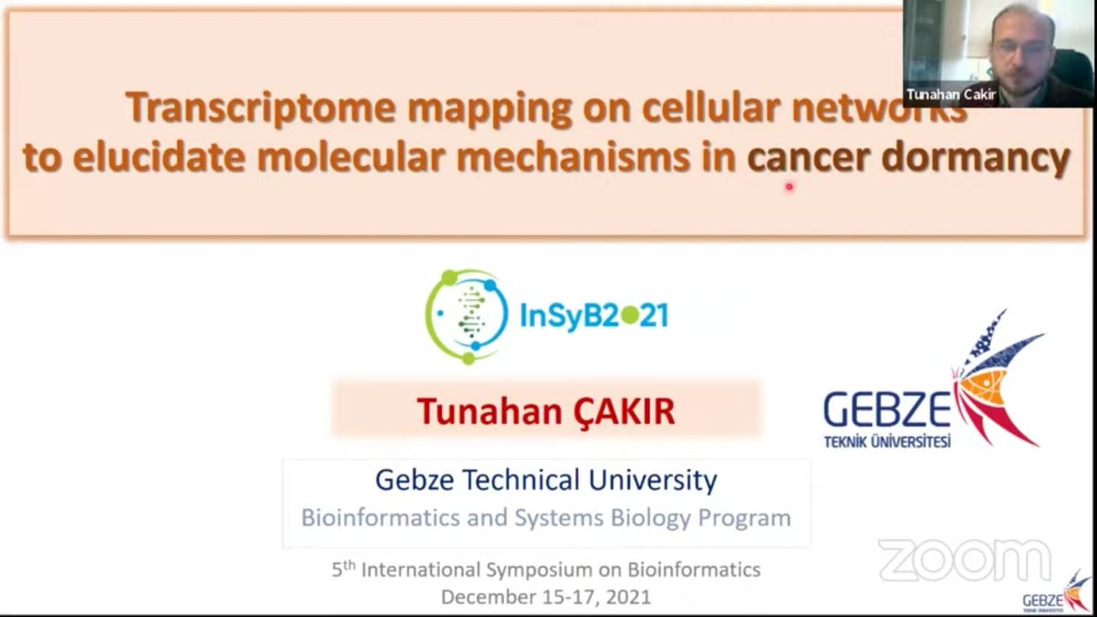 InSyB2021's tweet photo. Here's the 3rd Keynote Talk by Dr. Tunahan ÇAKIR, Title: Transcriptome mapping on cellular networks to elucidate molecular mechanisms in cancer dormancy
#InSyB2021 #bioinformatics #symposium #science #iscb #rsgturkey https://t.co/oozwYNXauX