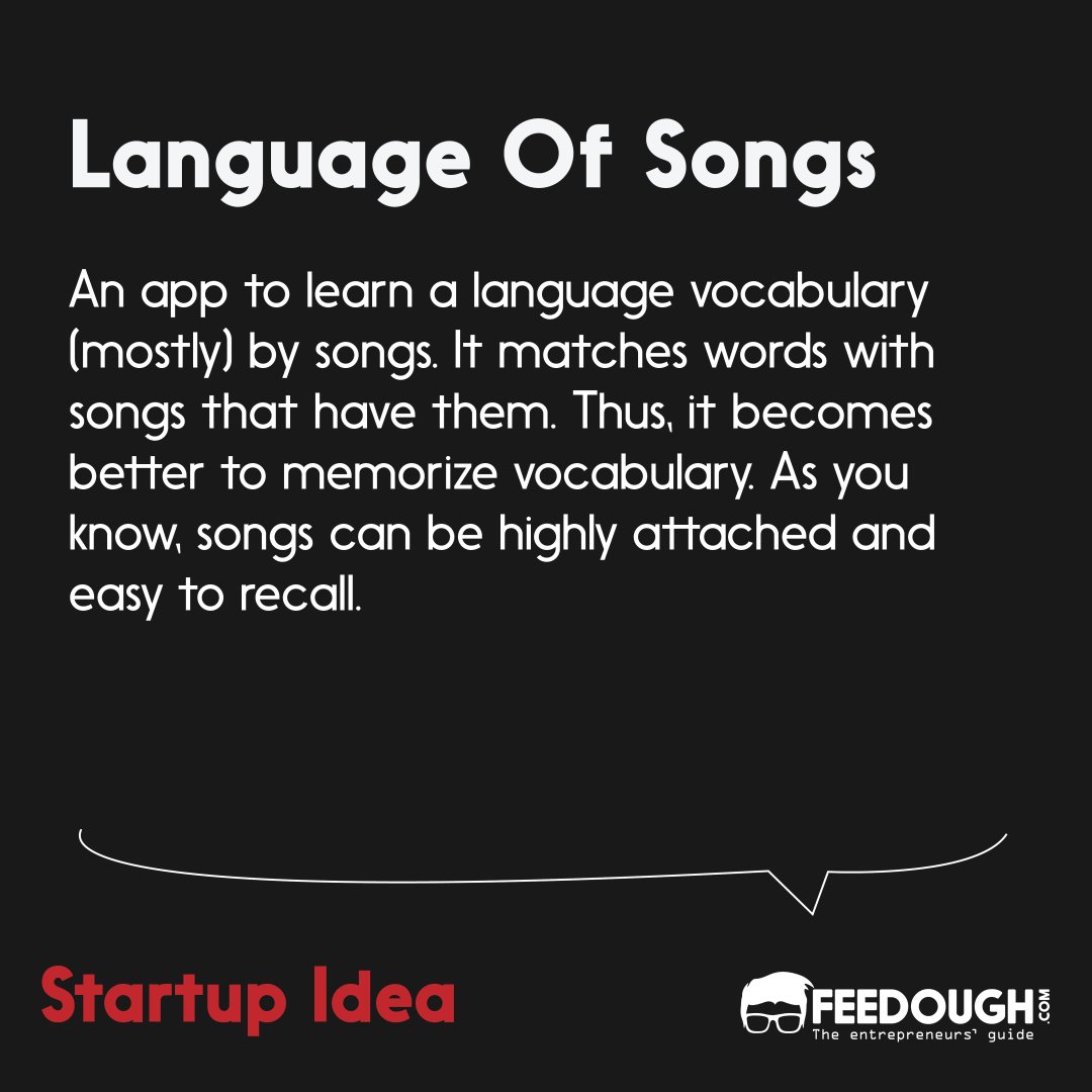 FeedoughCom's tweet photo. An app that lets you learn languages by listening to songs. #startupidea #music #app #musicallanguage #musicidea #startup #musicstudio #musicstartup https://t.co/Hrq1ufwHbM