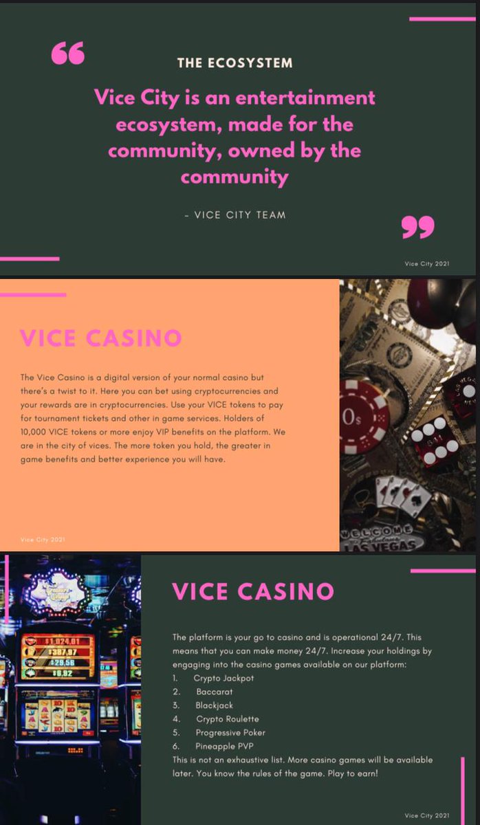 How do you do today?👋♥️😘
Do you have any plans for great day? Coming to Vice casino
Is it so fabulous to hear, right? Don't miss a chance to enjoy Casino World in vicecity.fun
👉Buy here: vicecity.fun/sale/
#ViceCity
#Vice 
#onlinegames 
 #Vicetoken
 #cryptogame