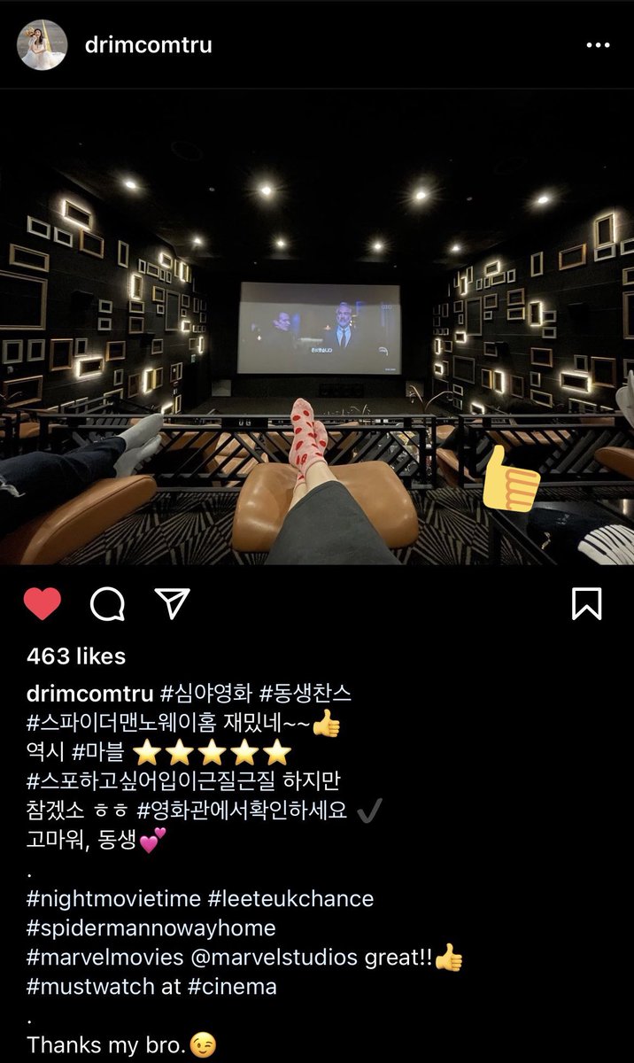 amogosipta's tweet photo. Berarti ini beneran chenle sendirian nonton spiderman 😭😭😭😭

Sebelahnya kosong2 karena dia udah beli dan gaada yang bisa nemenin dia 🥺🥺🥺🥺

(The pict is from leeteuk's sister IG) https://t.co/xu0CikhL1Z