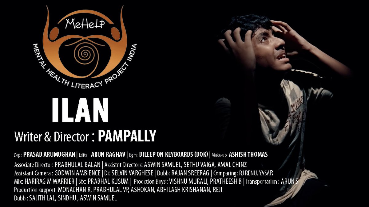 MeHeLP6's tweet photo. #MehelpMovies
Watch ILAN directed by SANDEEP PAMPALLY
https://t.co/h9oEXN56uw
From the series of short films produced by MeHeLP India, with the intention to promote #Mentalhealth Literacy in #Kerala
#mentalhealthmovies #MehelpRoundup #MovieZone #Mehelp2021 #mehelpindia https://t.co/wQ6JPQbAU8