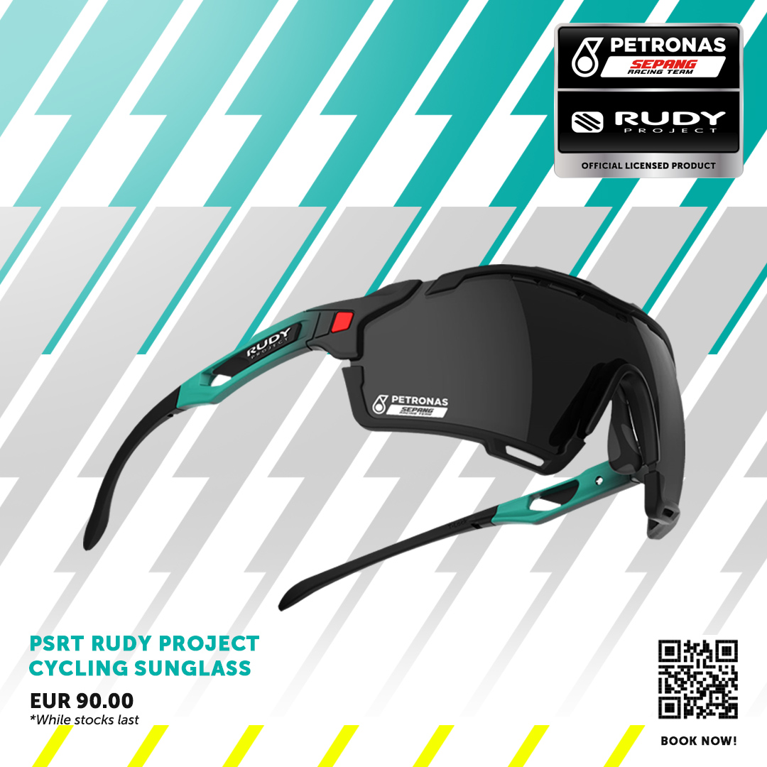 2 days to go! Last chance to get this limited edition PSRT @RudyProject1985 Cycling Sunglasses & keep as a rare memento from the team For cycling or leisure, add this to your eyewear collection! Purchase: bit.ly/3p5iBKz #cycling #eyewear #RudyProject #SepangRacingTeam