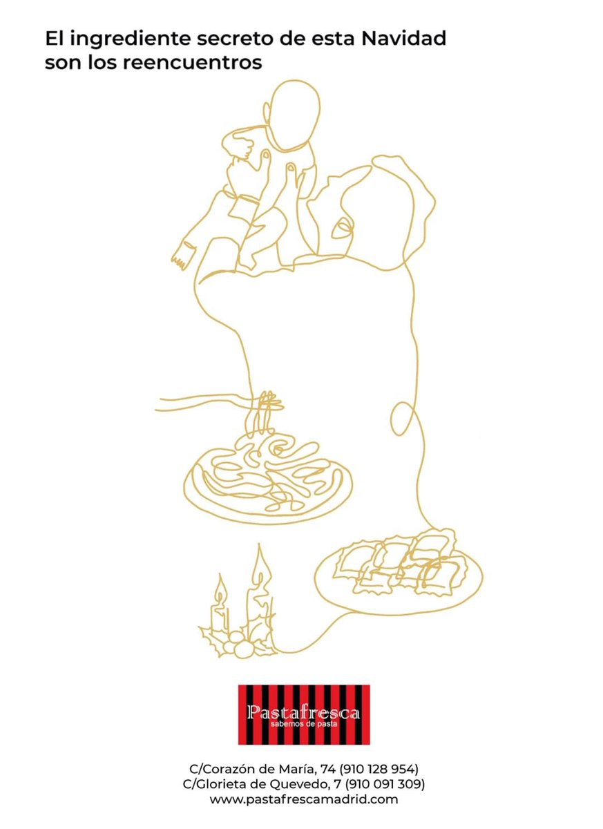 sabemosdepasta's tweet photo. 🔴⚫️RESERVA YA ‼️

Llámanos ya, reserva tu Pasta especial de Navidad, y recógela en cualquiera de nuestras tiendas 😜🎄

#Elingredientesecretodeestanavidadsonlosreencuentros 

#Pastafresca 
#makinghappines https://t.co/280X1uVVlJ