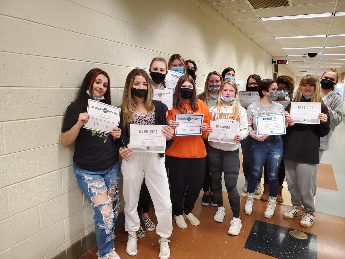 Shearious1's tweet photo. Students in cosmetology receive their barbicide certification  congratulations! https://t.co/HKr23KczHR