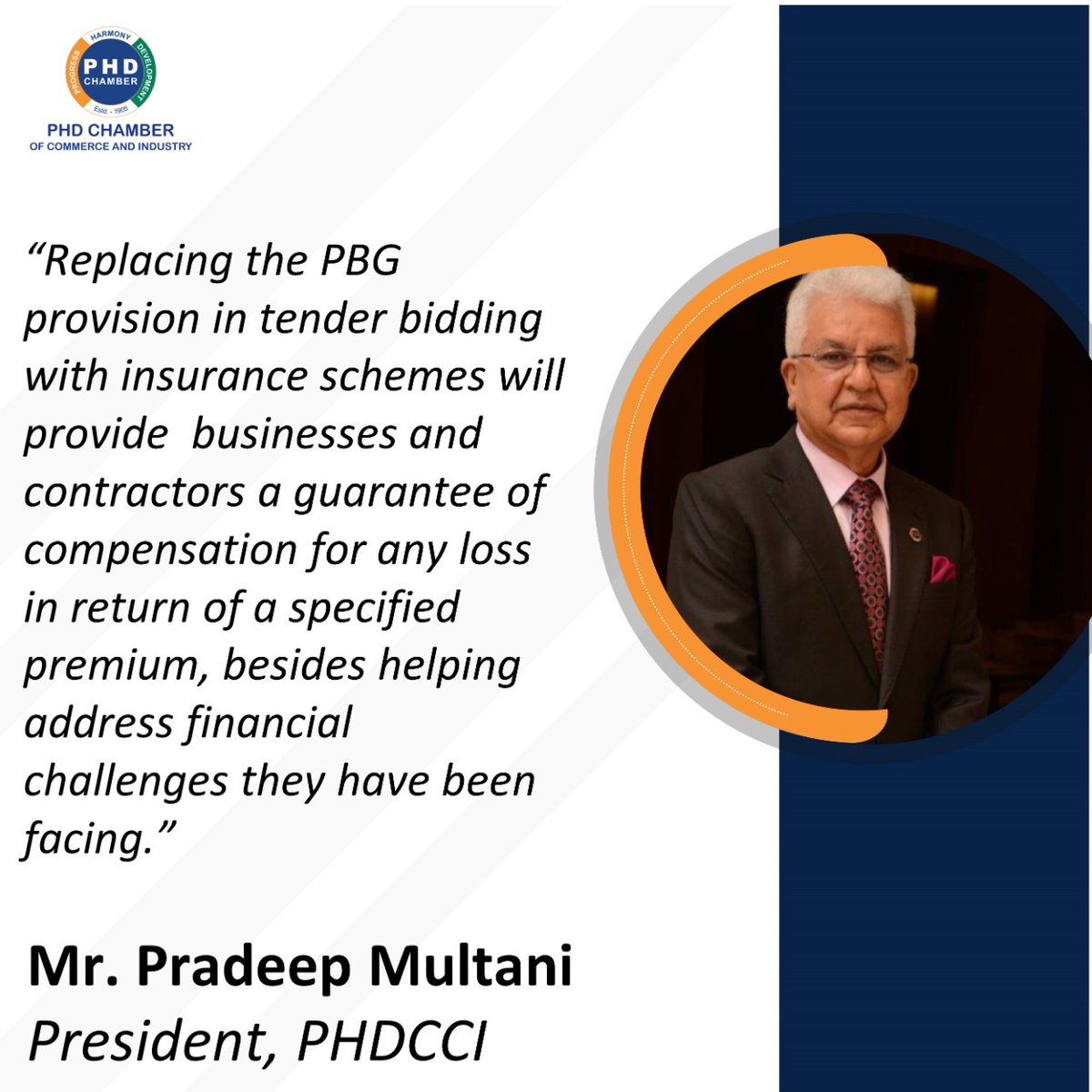 #PHDCCI urges the Government for the extension of the PBG and EDM for one more year till 31st December 2022  so that #business entities thrive, overcome financial challenges caused due to #COVID19 and can reach their peak.
#trade #industry #International #Markets #Insurance