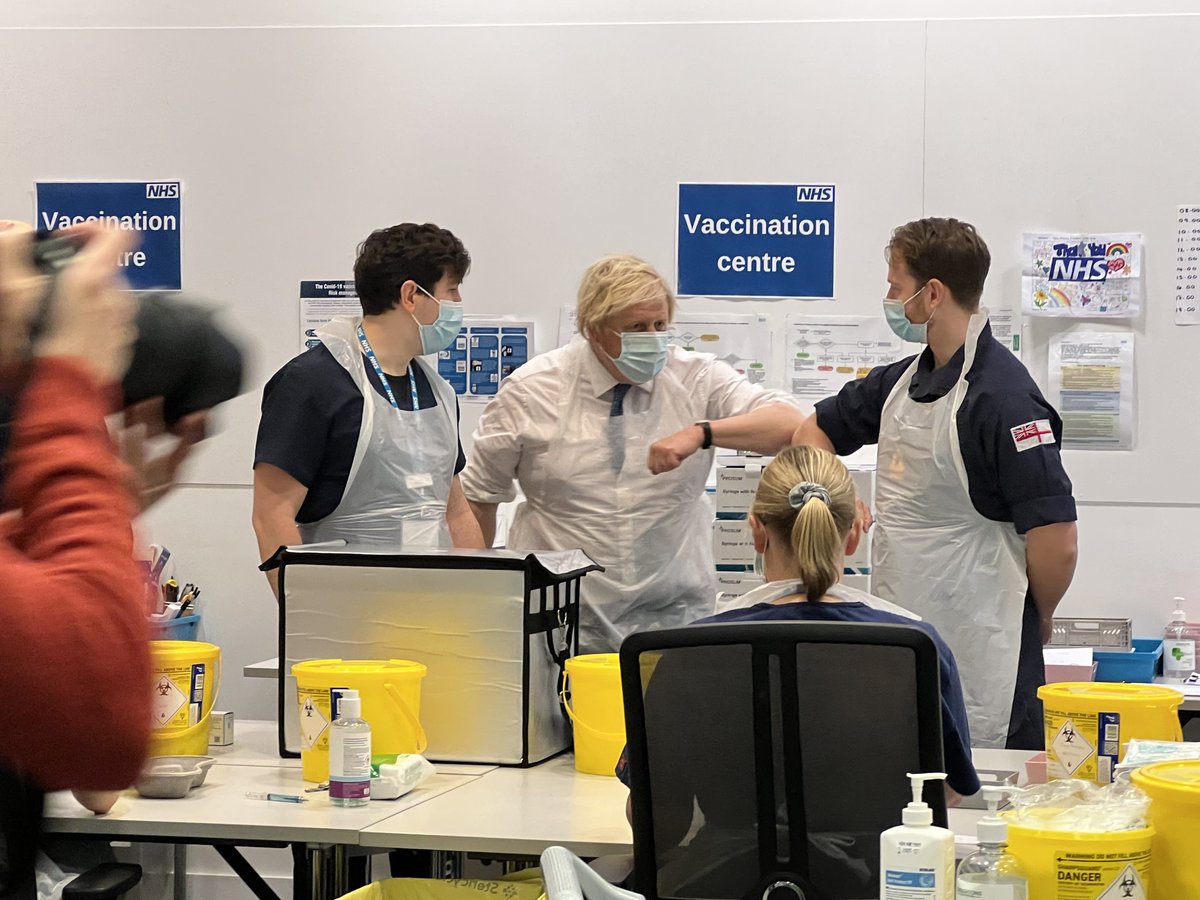 NHSKentMedway's tweet photo. We had a very special guest at the SAGA vaccination centre today….the prime minister. And after seeing the team in action he said it was the best he'd seen. We're now offering 170,000 appointments across Kent and Medway this week.  Book at  https://t.co/GKzzQu3gub. https://t.co/t6XlJFeivG