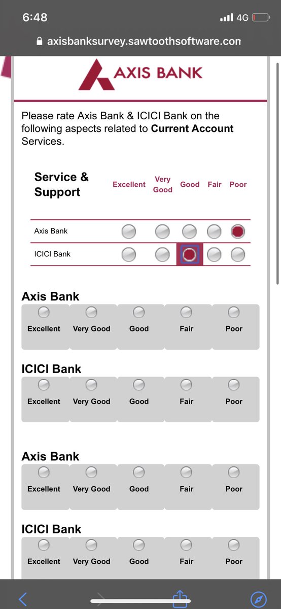 murtazz's tweet photo. @AxisBank your survey is broken. Just like your service. https://t.co/mFtx2uRt87