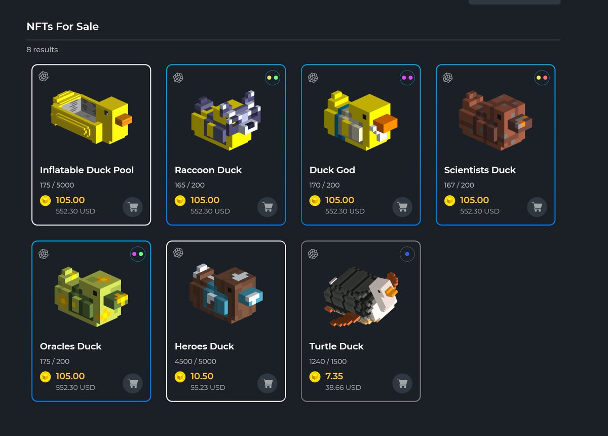 DaolaQ's tweet photo. @TheSandboxGame 6 DUCKS in the alpha collection https://t.co/HKTRpbt4zT