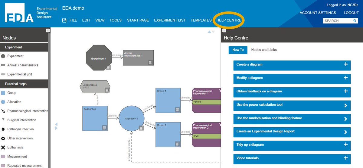 NC3Rs's tweet photo. The Experimental Design Assistant inbox won't be monitored from tomorrow to Monday 3 January. If you have any questions during this time, or at any other time, the EDA help centre is the best place to start. You can find it on the right-hand side of the navigation menu. #EDAtips https://t.co/tiUd1MPpsM