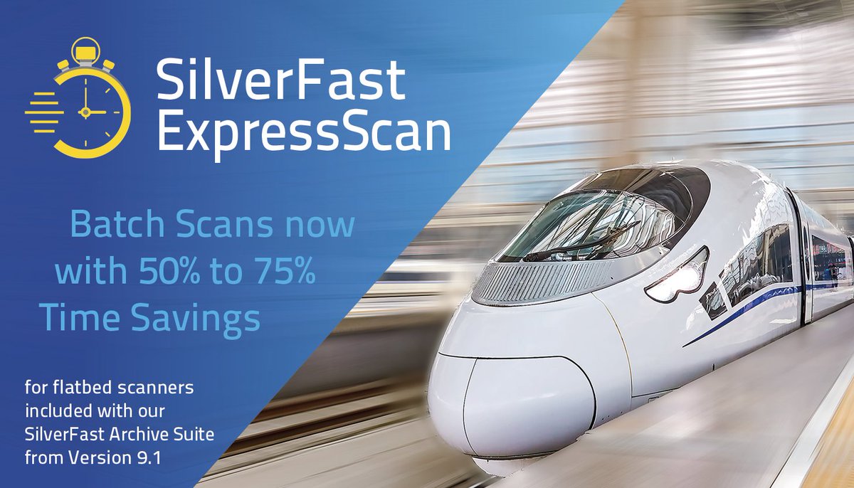 NEW SilverFast ExpressScan
European patent application pending.

The ExpressScan feature can save you a lot of scanning time. If several images are in the correct position on the flatbed, time savings of up to 75% are possible.

More info:
silverfast.com/infoletter/202…