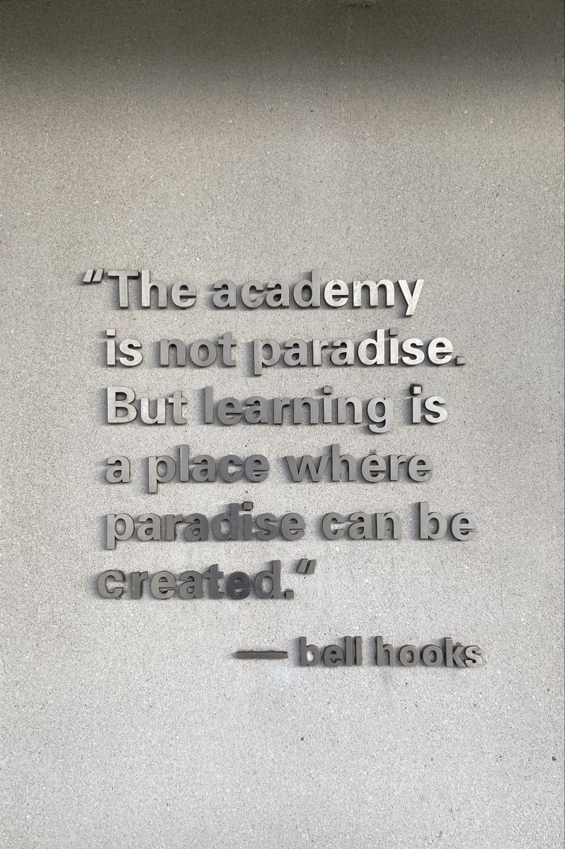 QCHistory's tweet photo. The words of bell hooks greet all entrants to Powdermaker Hall, reminding us of the transformative potential of our lives and our work. https://t.co/7KPBHor5Be
