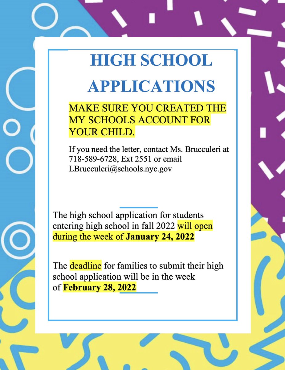 LHA12X214's tweet photo. ❗️Important news regarding High School Applications❗️

#lorrainehansberryacademy #highschool #highschoolapplications #bronx https://t.co/gKWalUeOhJ