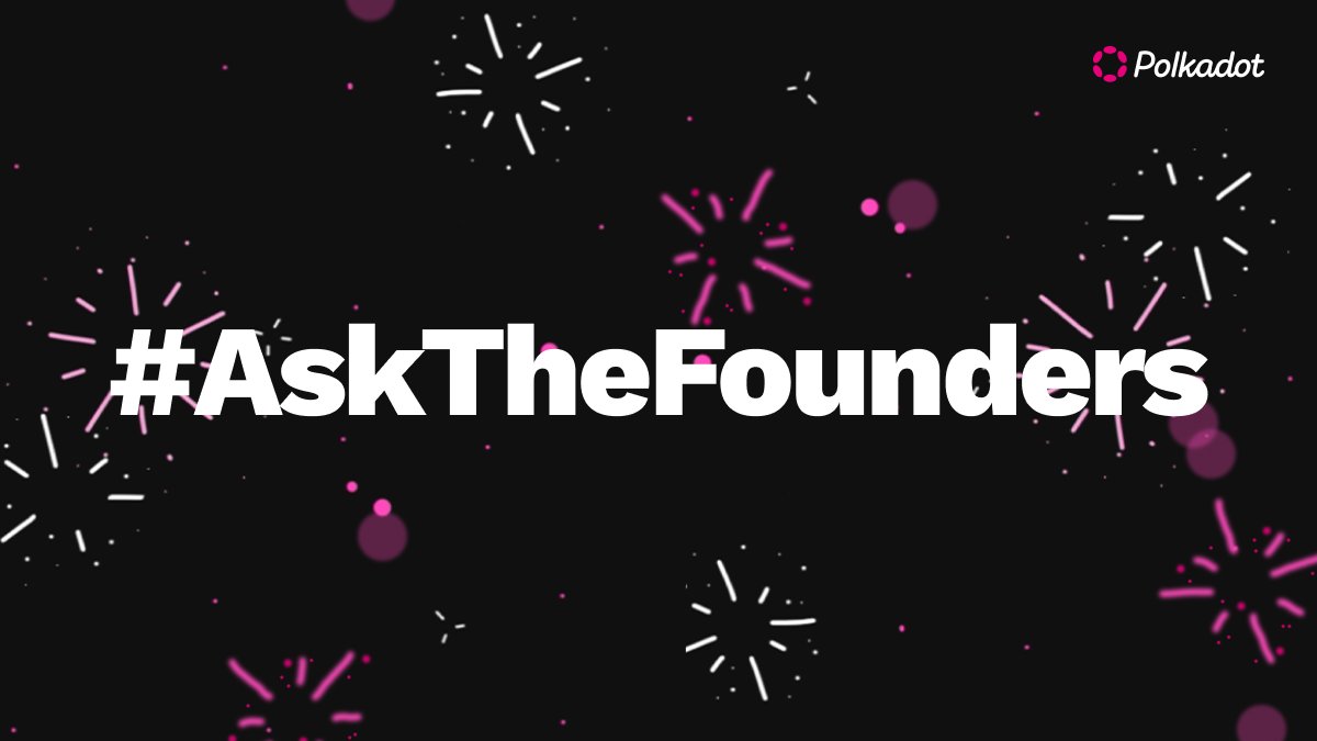 Polkadot's tweet photo. Is there anything you always wanted to know about Polkadot or its founders? Now’s the time to ask!

Reply to this tweet with your questions to @gavofyork or @rphmeier, and add the #AskTheFounders hashtag. The best questions will be addressed at the #PolkadotParachainParty Dec 18. https://t.co/en2SrT0QkR