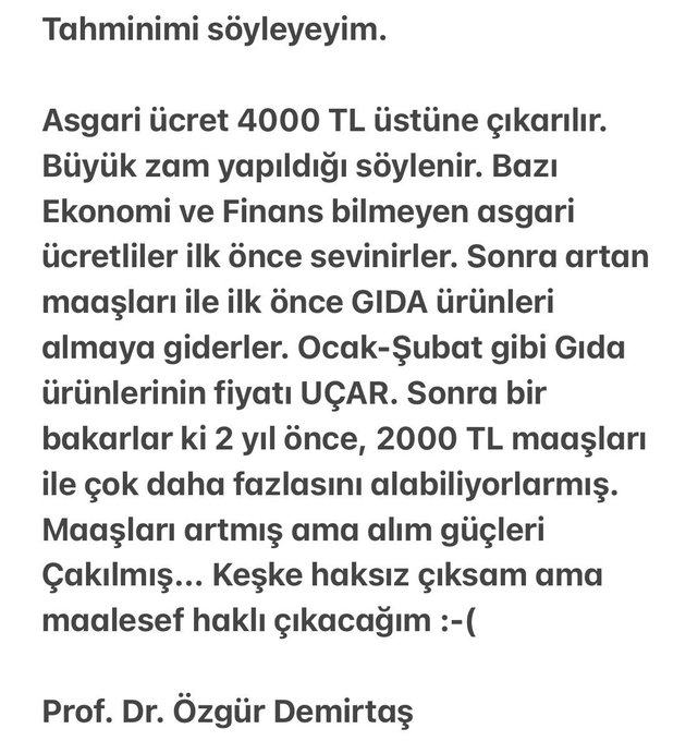 İlk önce artan maaş ile tabi ki gıda almaya gidecek, yoksa ne alacak? Taş mı yiyecek? Kişi gıda aldığı için değil, denetim eksikliği olduğu için fiyatlar yükseliyor. #ozgurdemirtas Asgari ücretli 3 kuruşunu olduğu gibi Gıda alımına mı harcıyor? Yazıklar olsun! #asgariucret