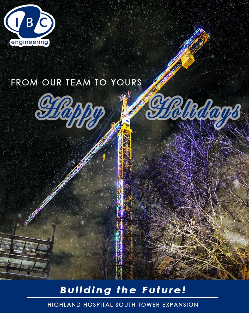 ibc_eng's tweet image. We Wish Everyone a Joyous Holiday Season and a New Year filled with Health, Happiness and Prosperity. Pictured below is our South Tower Patient Bed Expansion project at @HighlandHosp. #HappyHolidays  #HappyNewYear