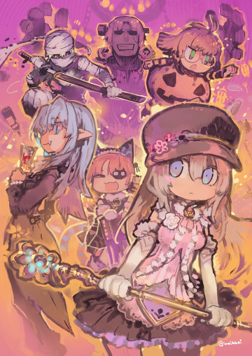 ハロウィンの冒険者たち(Skebリクエストより) 