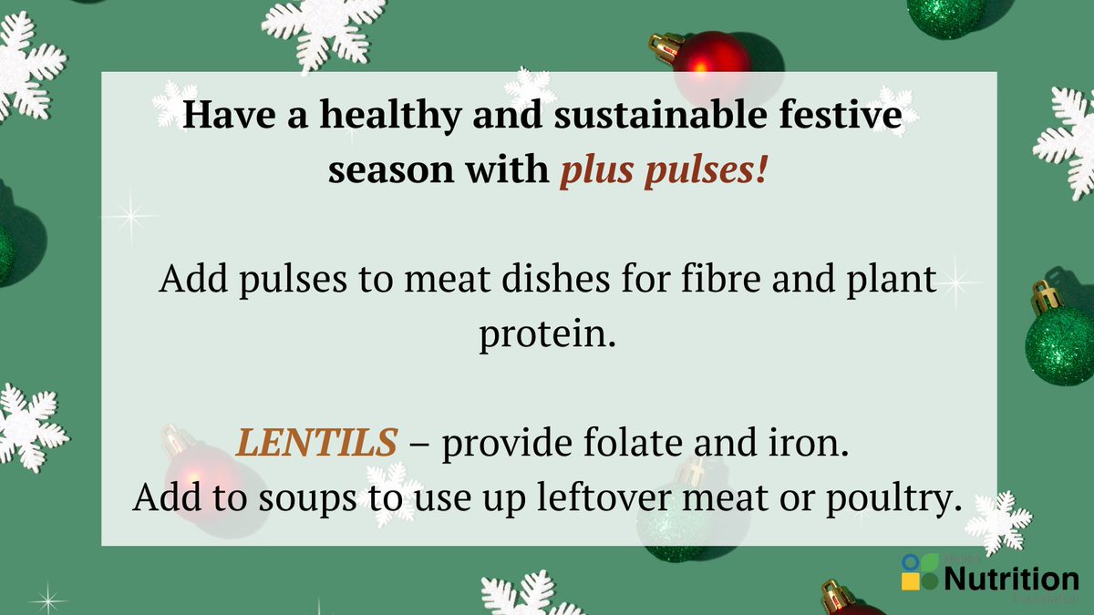 NutritionOrgUK's tweet photo. Thinking of having a healthier &amp; more sustainable #holidayseason without spoiling the #festive fun?

Expand the range of #protein sources in meals by adding more #pulses. Add beans, peas or lentils in meat-based dishes or try a meat-free version.

https://t.co/L05vrrgRff https://t.co/TBXlCf8LQG
