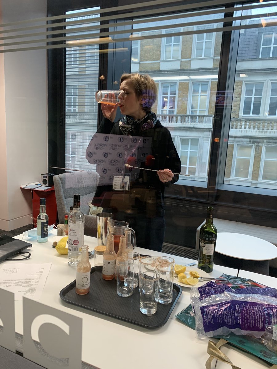 This is the way to end #bbcwato ⁦@AliceLascelles⁩ mixing me a Bloody Mary. 100 years old today. The cocktail not me