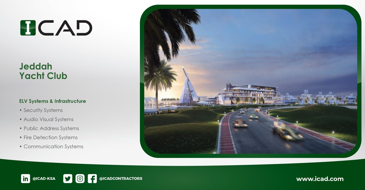 ICADCONTRACTORS's tweet photo. On Jeddah Corniche, the #Jeddah_Yacht_Club is standing as a wonderful recreational and tourist attraction that we took part in its completion by supplying, installing, testing and commissioning of ELV Systems.
#jeddah_season #jeddah_projects #Saudi_projects #saudiarabia https://t.co/bAjkGizyB6