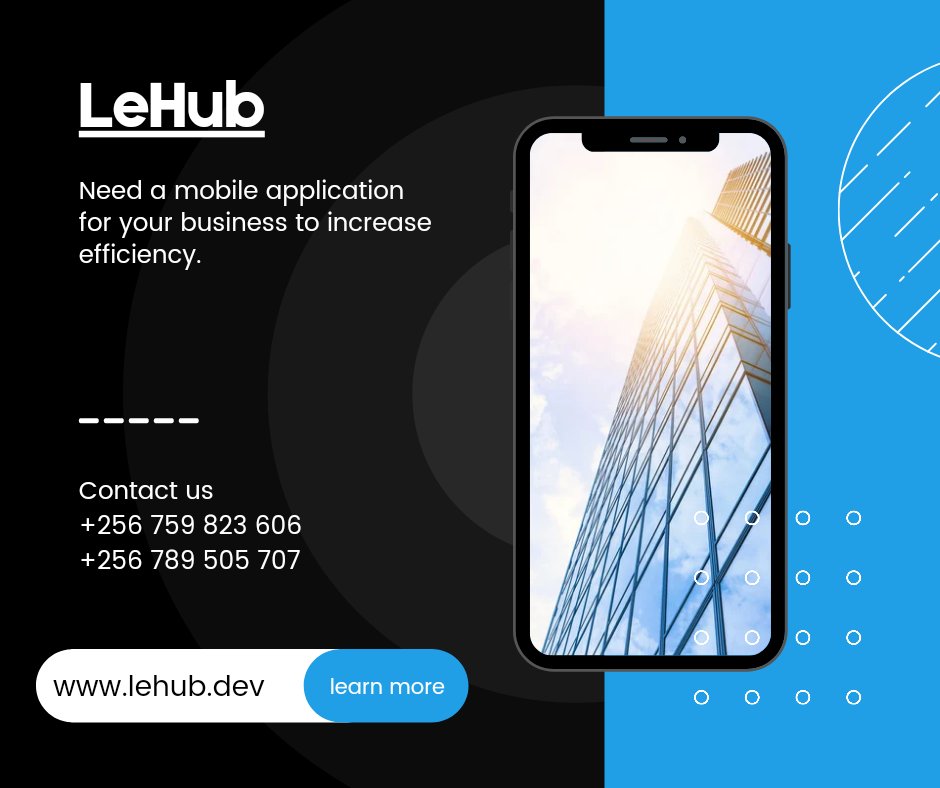 lehub_dev's tweet photo. We giving a 40% discount to people and businesses who need mobile apps of both Android and IOS till 31st December. Dm us for yours or any inquiries. Hurry while offer still lasts😜 https://t.co/ZmkV1upChp
