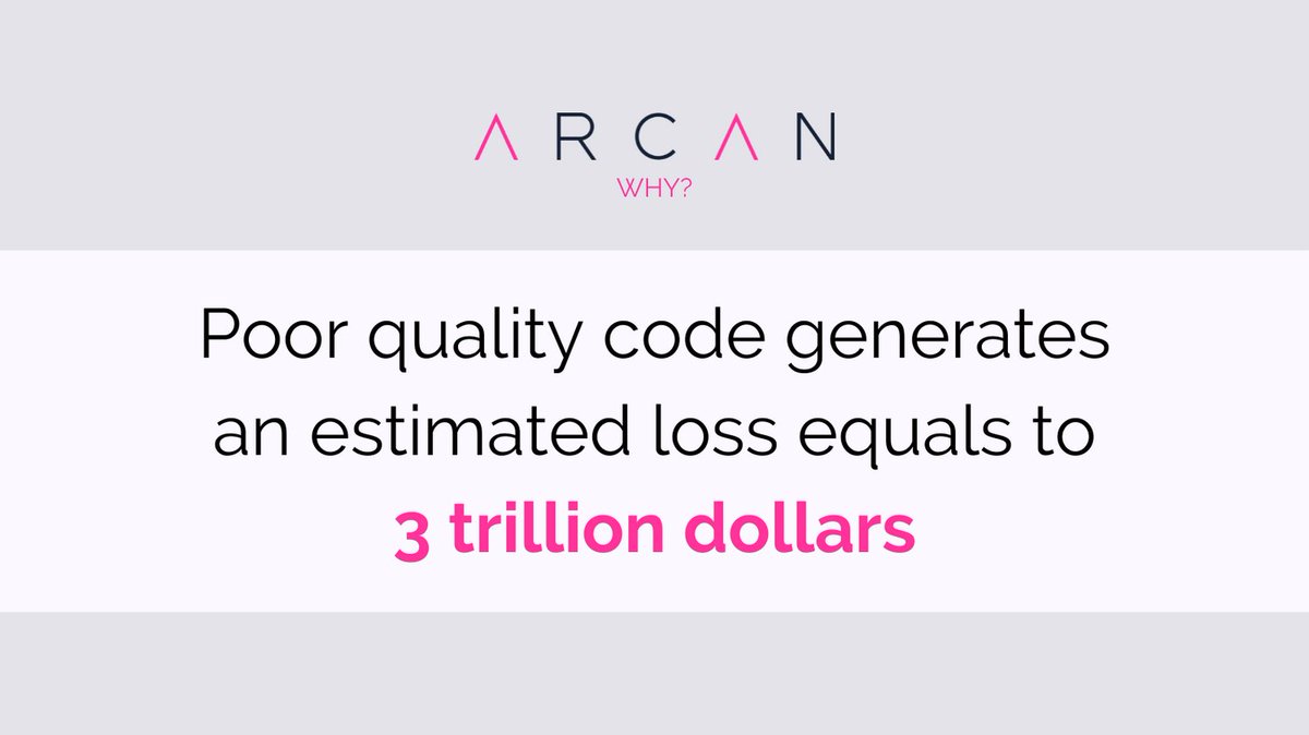 The estimated loss due to technical debt is 3000 billion dollars worldwide. The loss will reach 5000 billion dollars in 2025.

Arcan helps you in detecting architectural technical debt. Learn more: arcan.tech/contact/

#Clang #java #tech #technicaldebt #softwareengineering