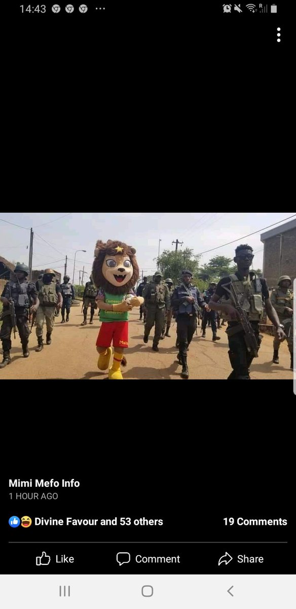 YaahMaggie's tweet photo. #Bamenda- The #AFCON2021 Mascot comes to town amidst heavy security. Is this the situation under which #football in #Cameroun shall be played? For your own safety #BoycottAFCON2022 https://t.co/0FFFXWDmvI
