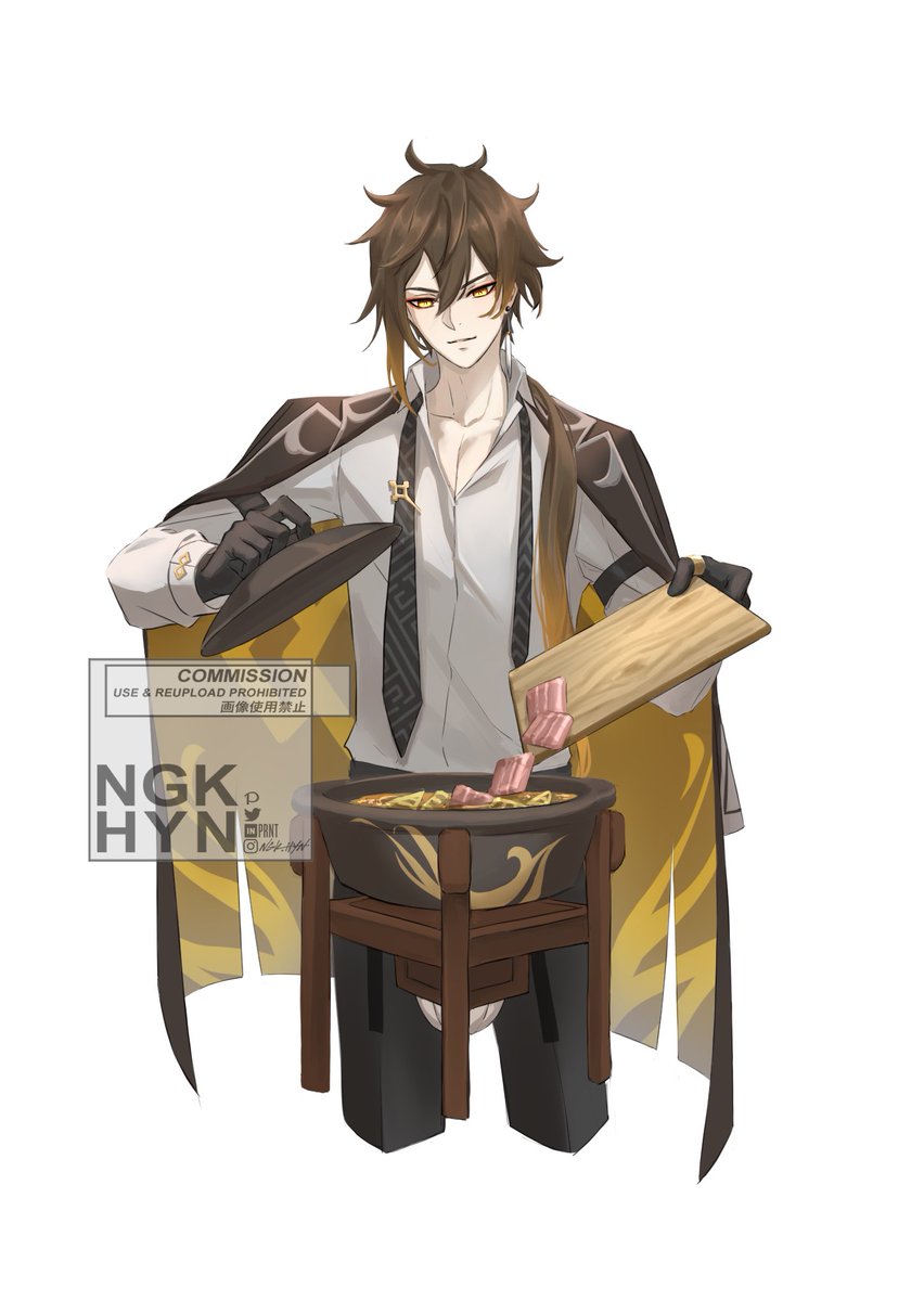 鍾離|しょうり(原神) 「for commission. thank you!

#原神 #Genshin」|huyen・comms: april waitlist fullのイラスト