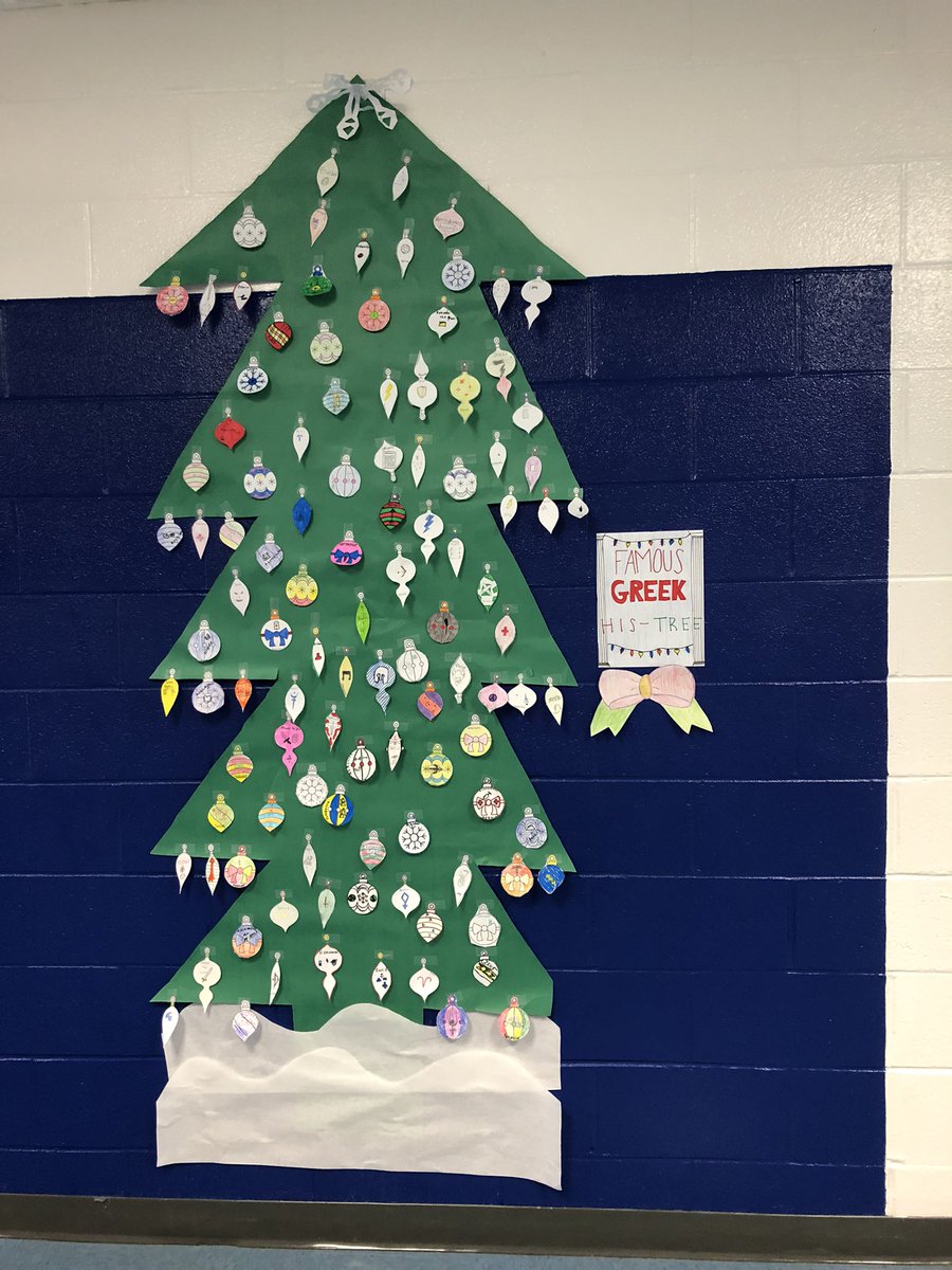 AmberMillerKHS's tweet photo. Thanks to my students for helping create the “Famous Greek His-Tree”! #vbschools #holidayseason #khschiefs https://t.co/3vwv1AV5JJ