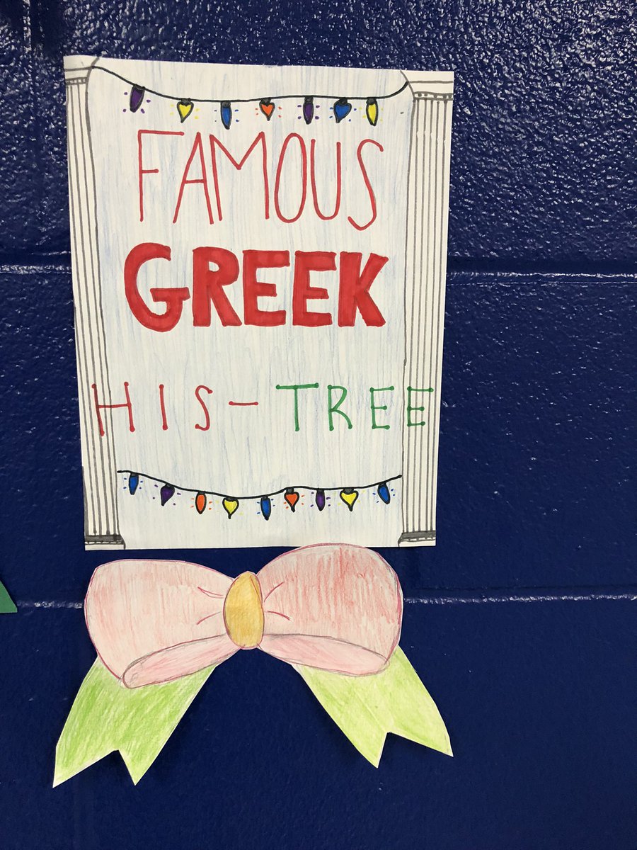 AmberMillerKHS's tweet photo. Thanks to my students for helping create the “Famous Greek His-Tree”! #vbschools #holidayseason #khschiefs https://t.co/3vwv1AV5JJ