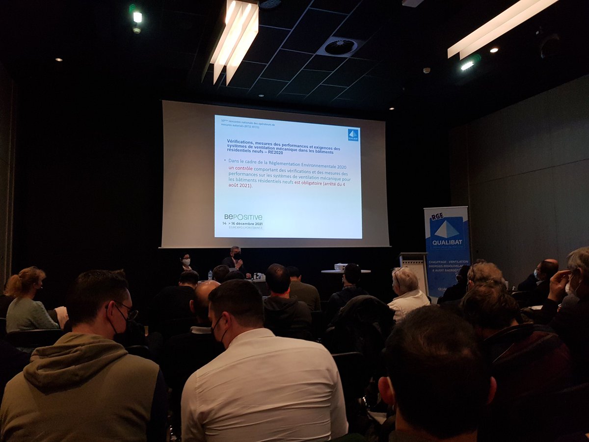 dooapp's tweet photo. Présentation par @Qualibat de la nouvelle certification Qualibat 8741 pour le contrôle des systèmes de ventilation #RE2020 https://t.co/LLgIubwLHo