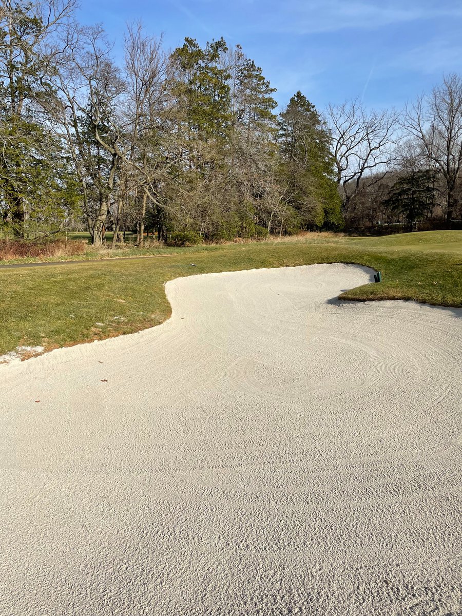 mikewill0786's tweet photo. Seven renovated bunkers and counting this offeason (Better Billy Bunker).  All bunkers that had standing water during rain events have now been renovated.  White sand + Tall Fescue sod surrounds= beautiful framework for a golf hole. https://t.co/AfDou503II