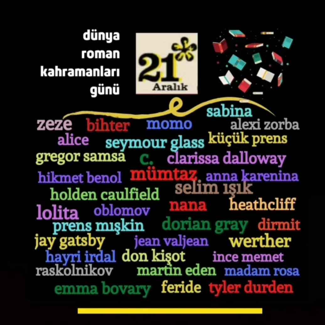 21.12.2021'de 21:00 de roman kahramanlarımız buluşuyor..

en sevdiğiniz, siz en etkilemiş roman kahramanını bize tanıtacak, sevdirecek 5-10 dakikalık mini bir sunum hazırlayarak toplantıya katılabilirsiniz.

katılım ücretsizdir. 
rezervasyon icin dm
