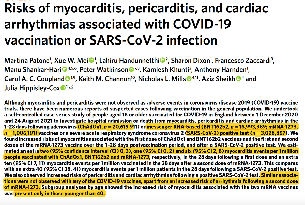 Turns out myocarditis and other cardiac events actually do happen 6-10 times more often after infection than vaccination. Who knew? (everyone)