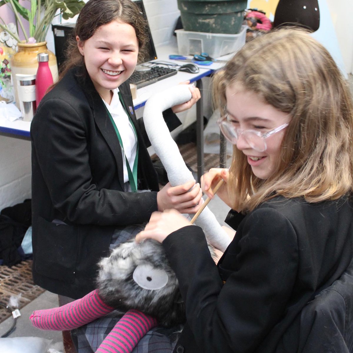BablakeArt's tweet photo. Day 1 of Year 8 Monster Workshops! Thank you @emma_monster1 for the fabulous day of monster making! #artschool #monstermaking #artworkshop https://t.co/q5K0WURo83